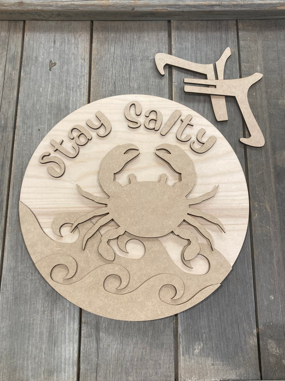 Stay Salty DIY Round with LOBSTER or CRAB