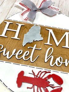 Home sweet home lobster door hanger