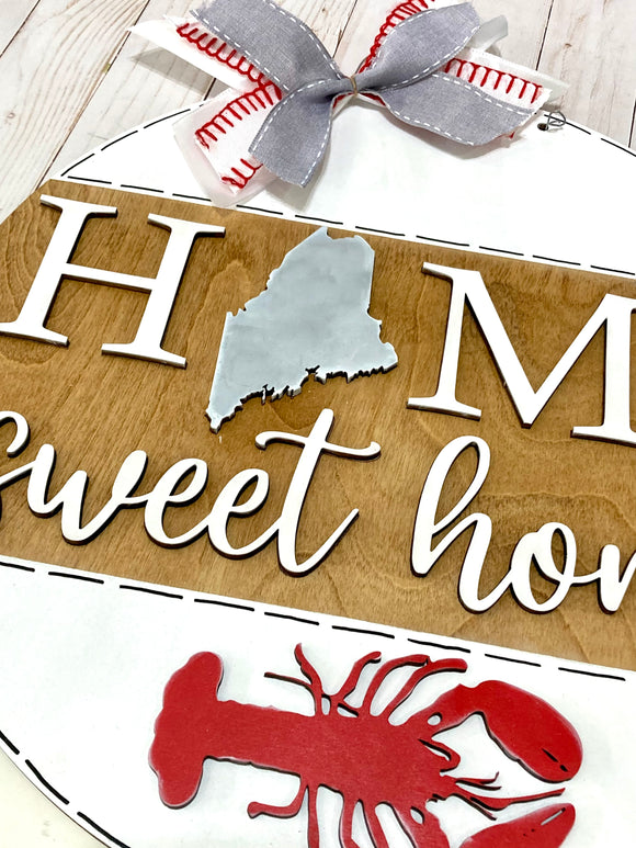 Home sweet home lobster door hanger