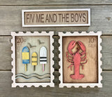 Nautical Painted Wood Stamp Signs with custom boat name sign